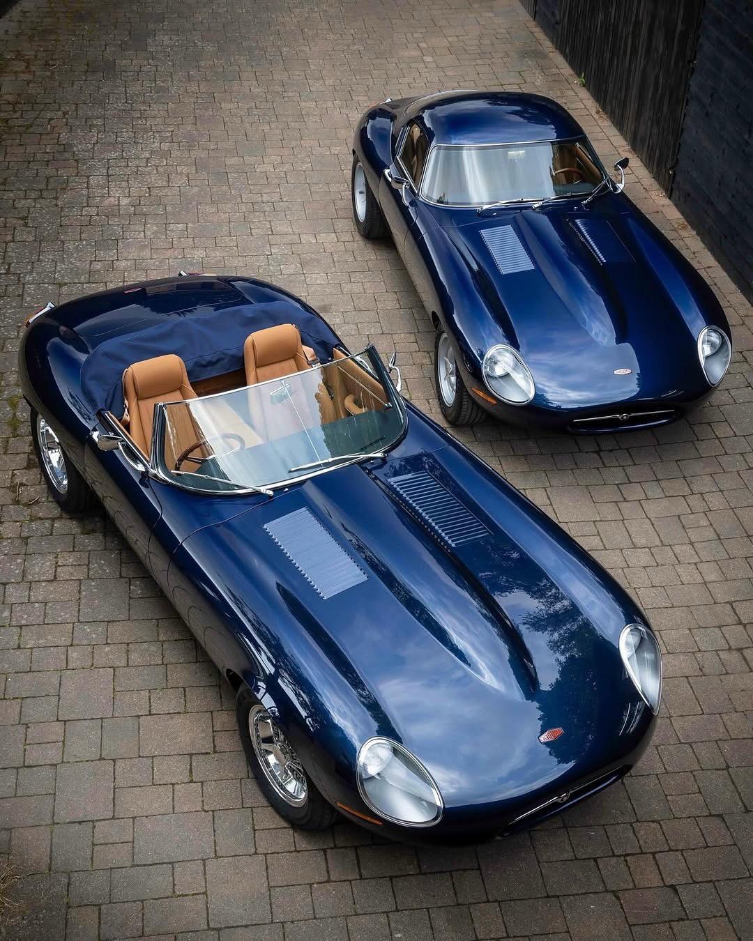Blue Jaguar E-type.