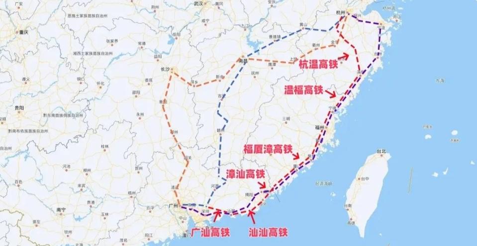 杭广高铁环评获批：350公里时速贯通东南，4.5小时直抵广州我国东南沿海高速