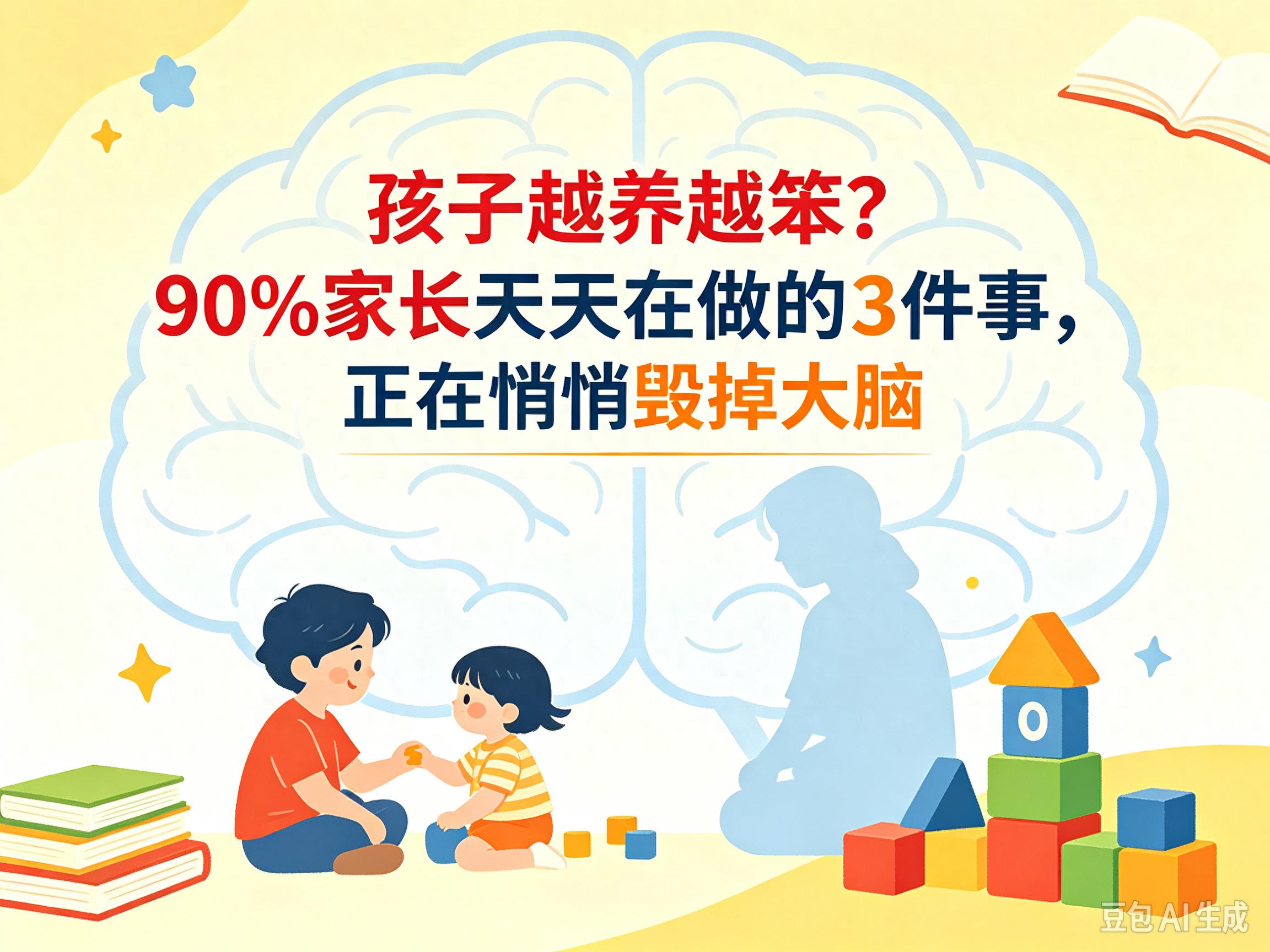 孩子越养越笨? 90%家长天天在做的3件事, 正在悄悄毁掉大脑