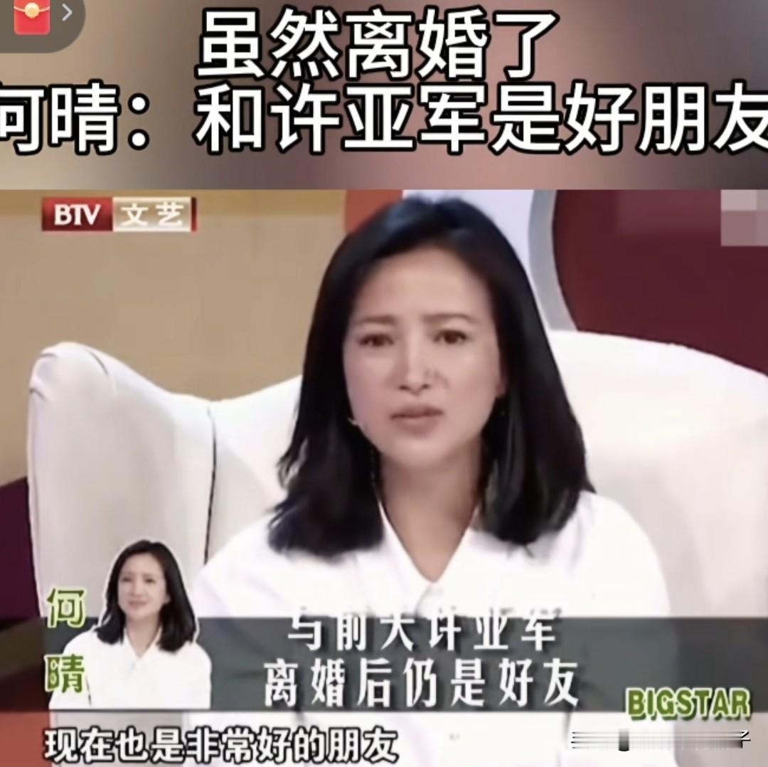 何晴：我和许亚军离婚后还是好朋友，跟他现在的爱人相处也挺融洽！看到何晴曾在节目