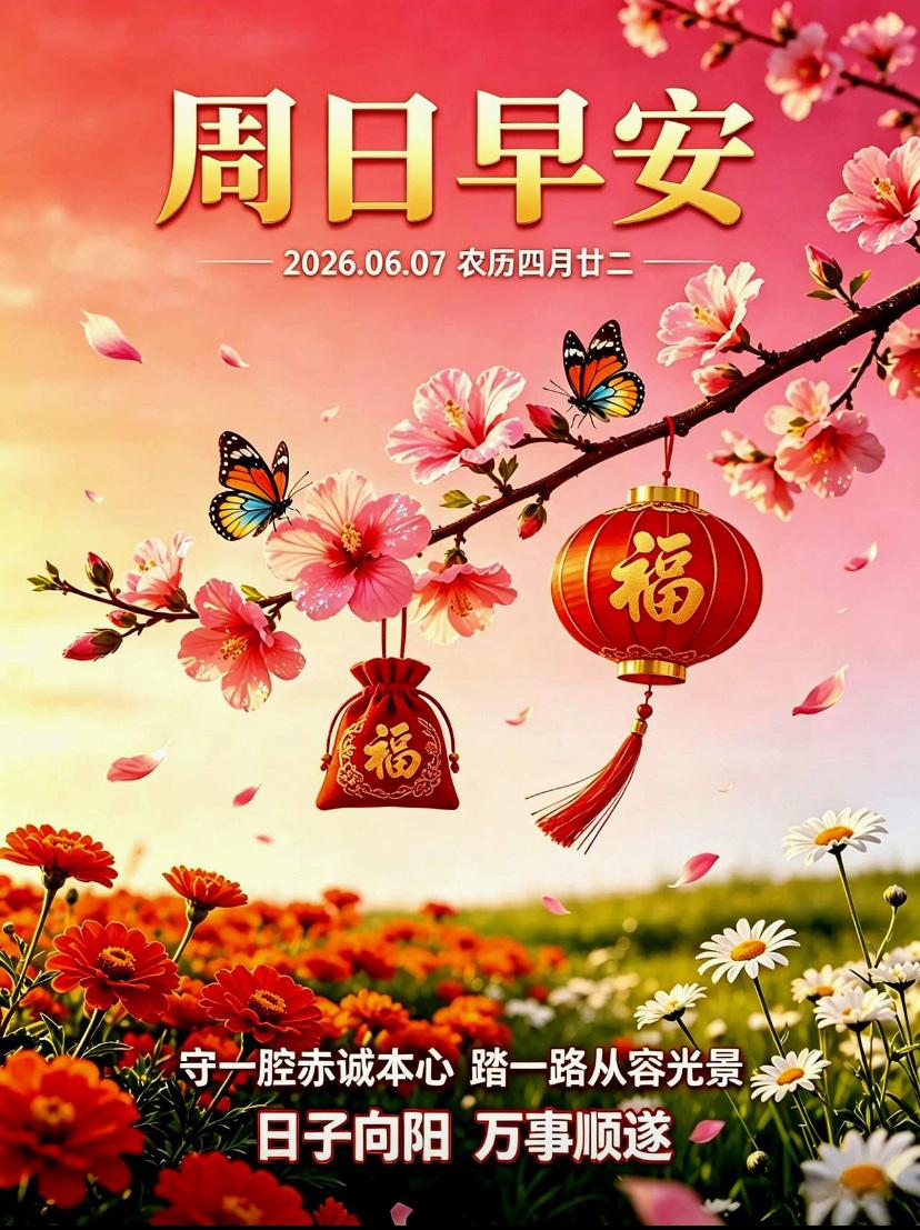 🌺2026./6.7.周日早安.喜乐半夏🌺🌿🌅清晨与初夏暖阳相逢，清