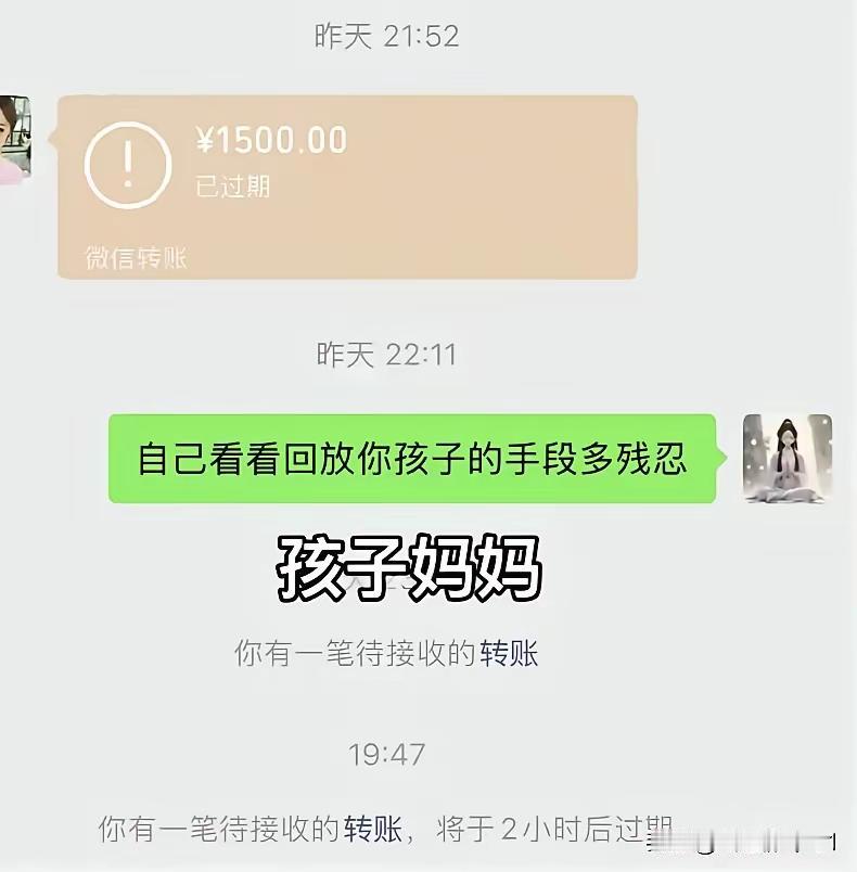 那个六岁孩子把小猫摔死之后，他的妈妈给他的小姨转了1500块钱表示歉意。他小姨没