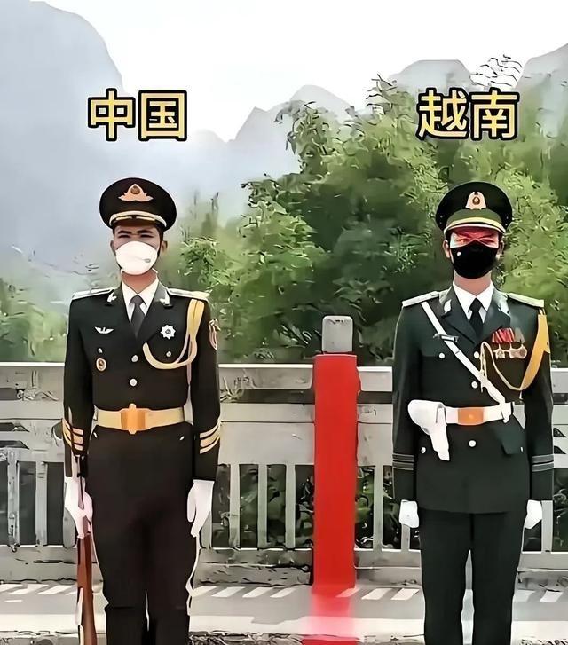 越南新发现，越南与中国交界的地方，双方都有武警在站岗，我发现越南在学习中国方面是