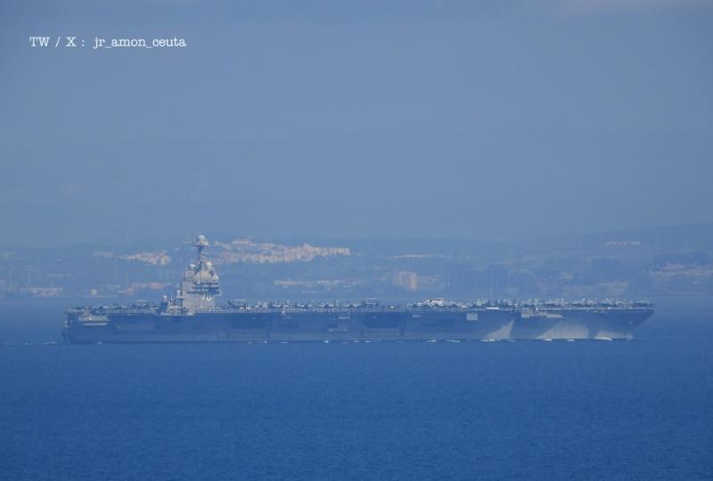 美国海军福特号航母再次进入地中海！当地时间10月1日，美国海军福特号航母通过直布