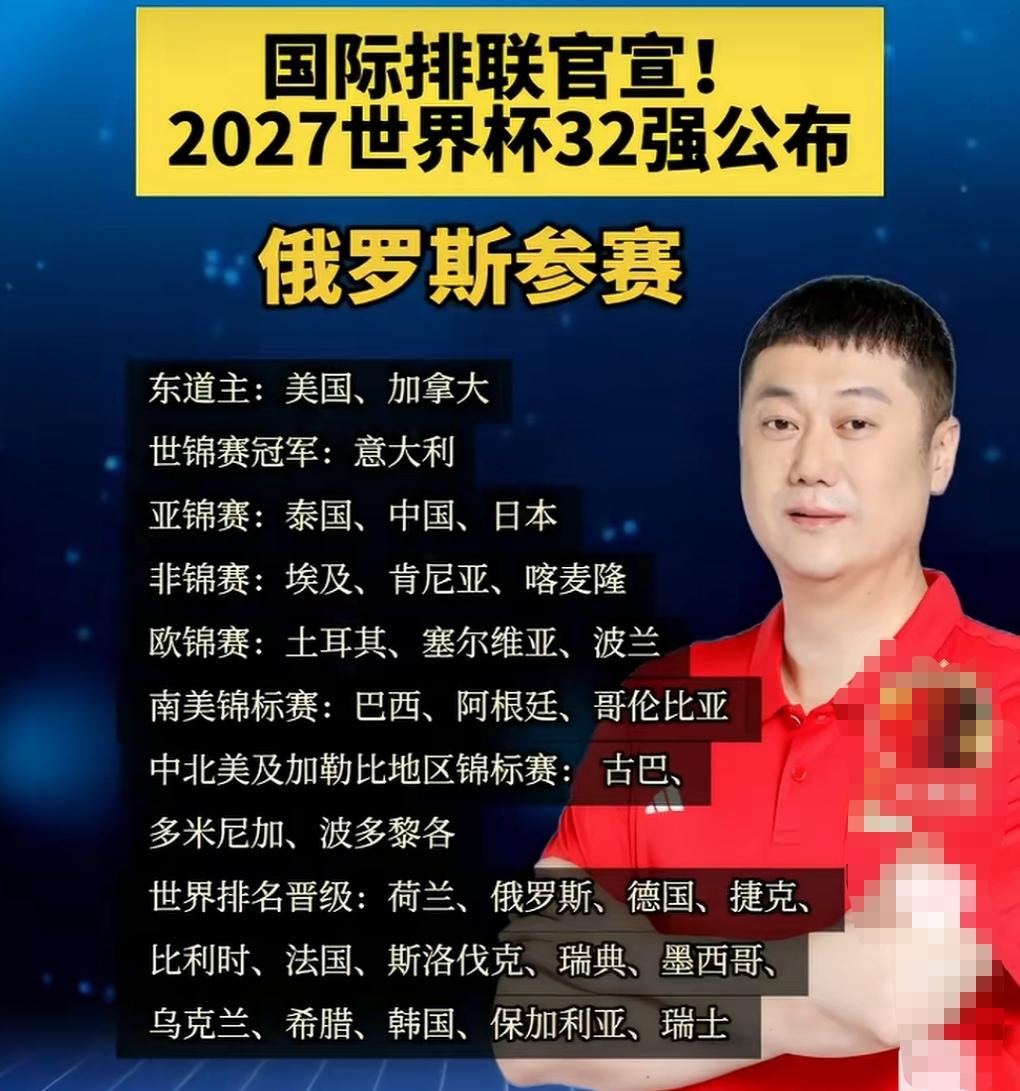 女排没有退路！世界杯底线第三！我们看到2027年女排世界杯参赛队伍全部出炉！中国