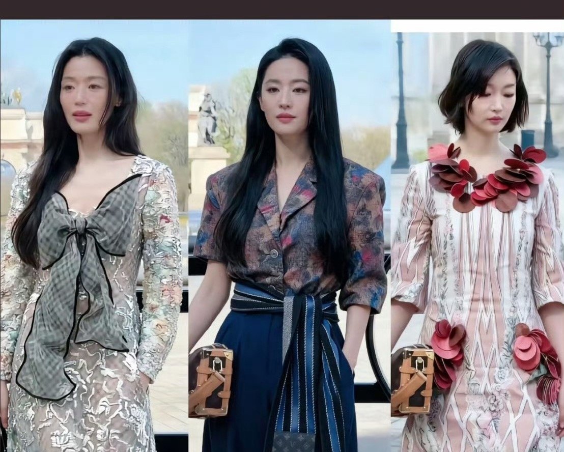 刘亦菲还好，周冬雨这件太丑了，女明星掩盖不了这几件衣服都很丑的事实