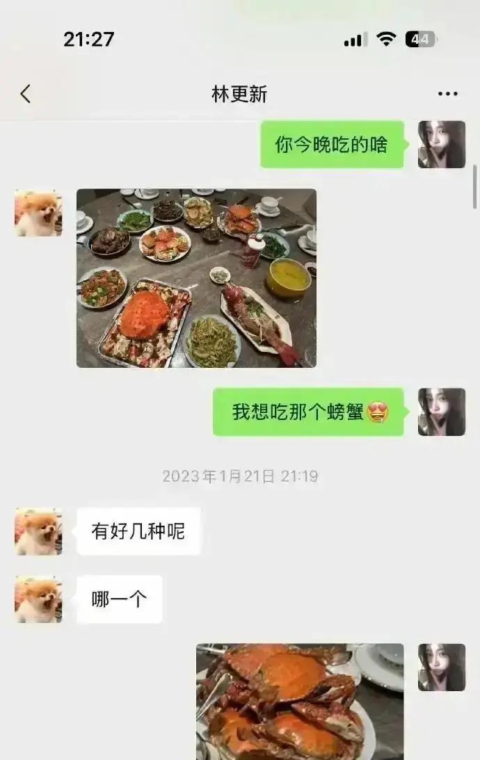 博主司晓迪晒出和林更新的私信截图，一句“没空”引爆热搜。她先连发几条邀约，林更