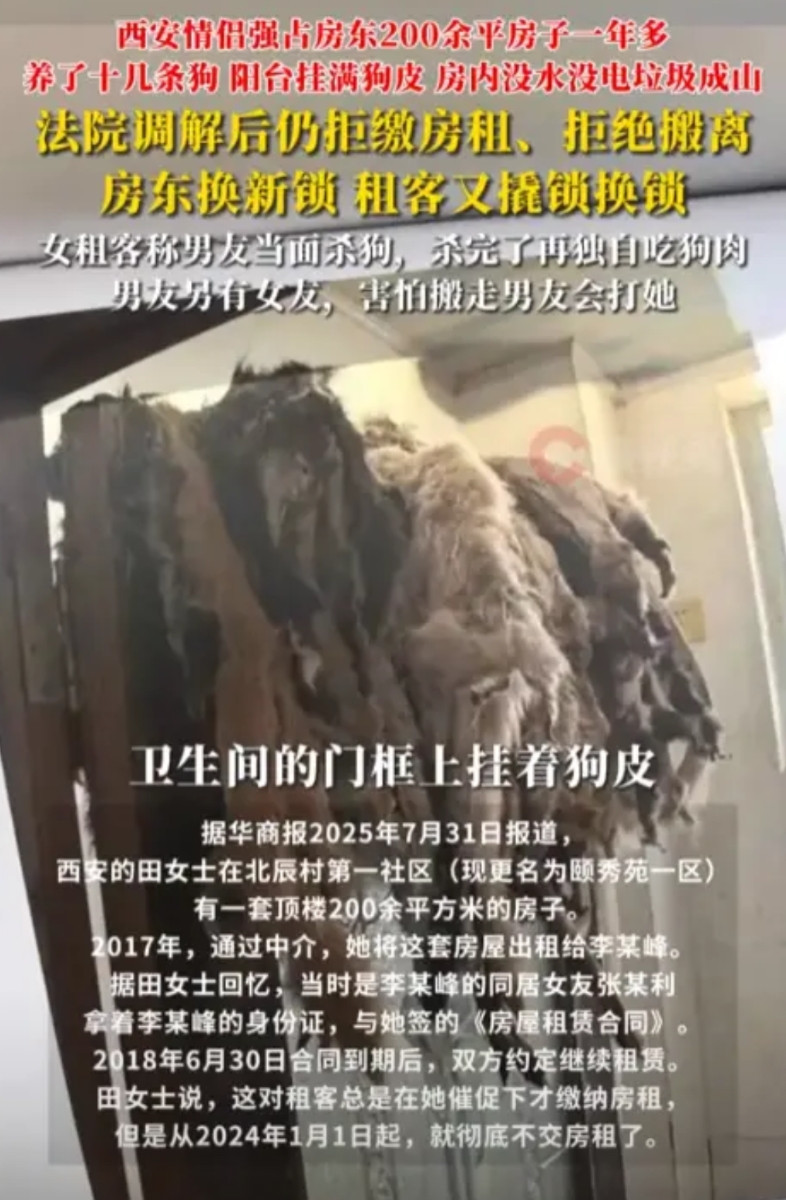 “简直是无法无天了！”陕西西安，一对情侣强占200多平房子，阳台挂满了男友杀完吃