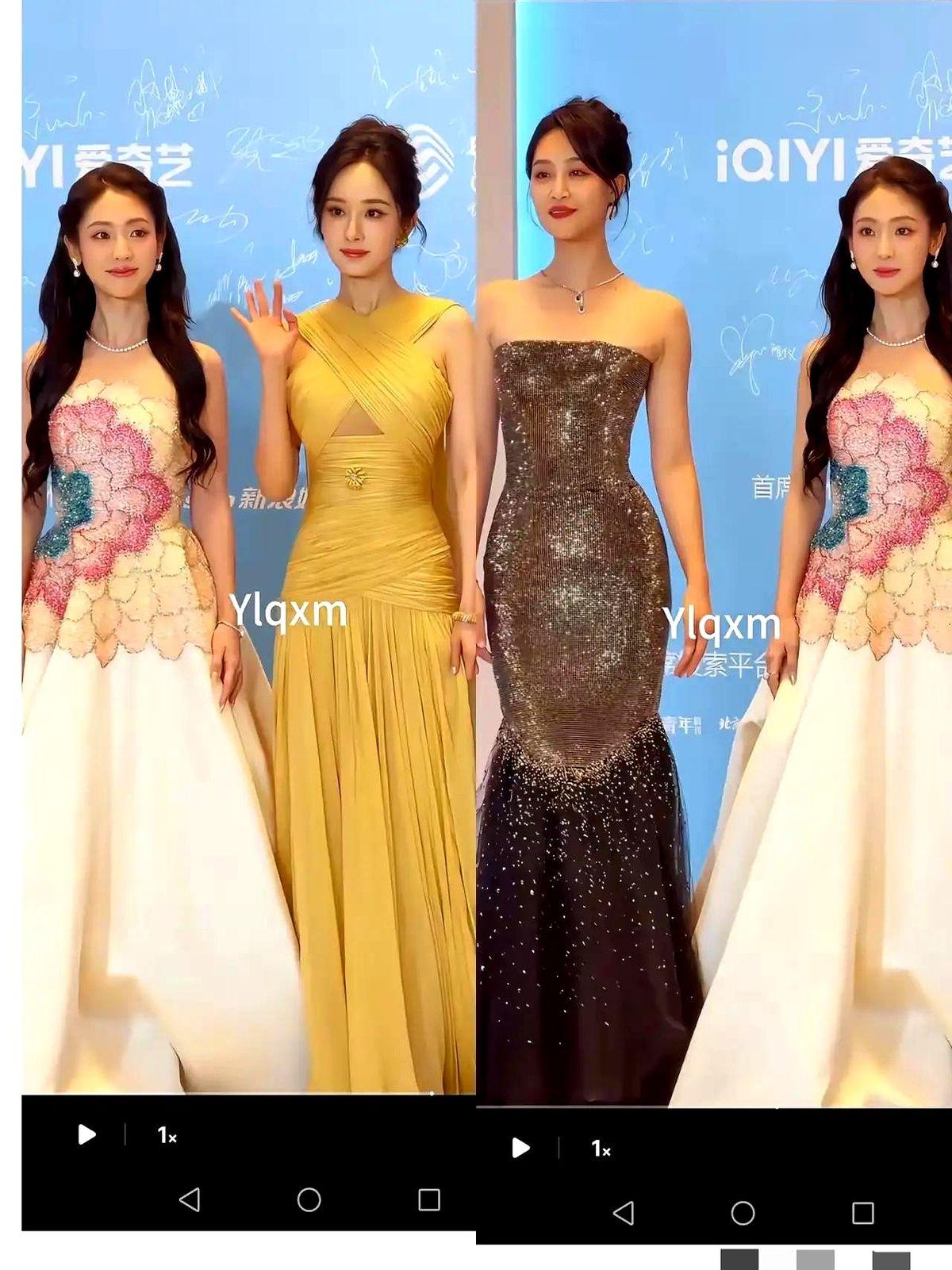 女明星红毯比美，身高真是降维打击。12月尖叫之夜，蓝盈莹那个造型直接封神了。