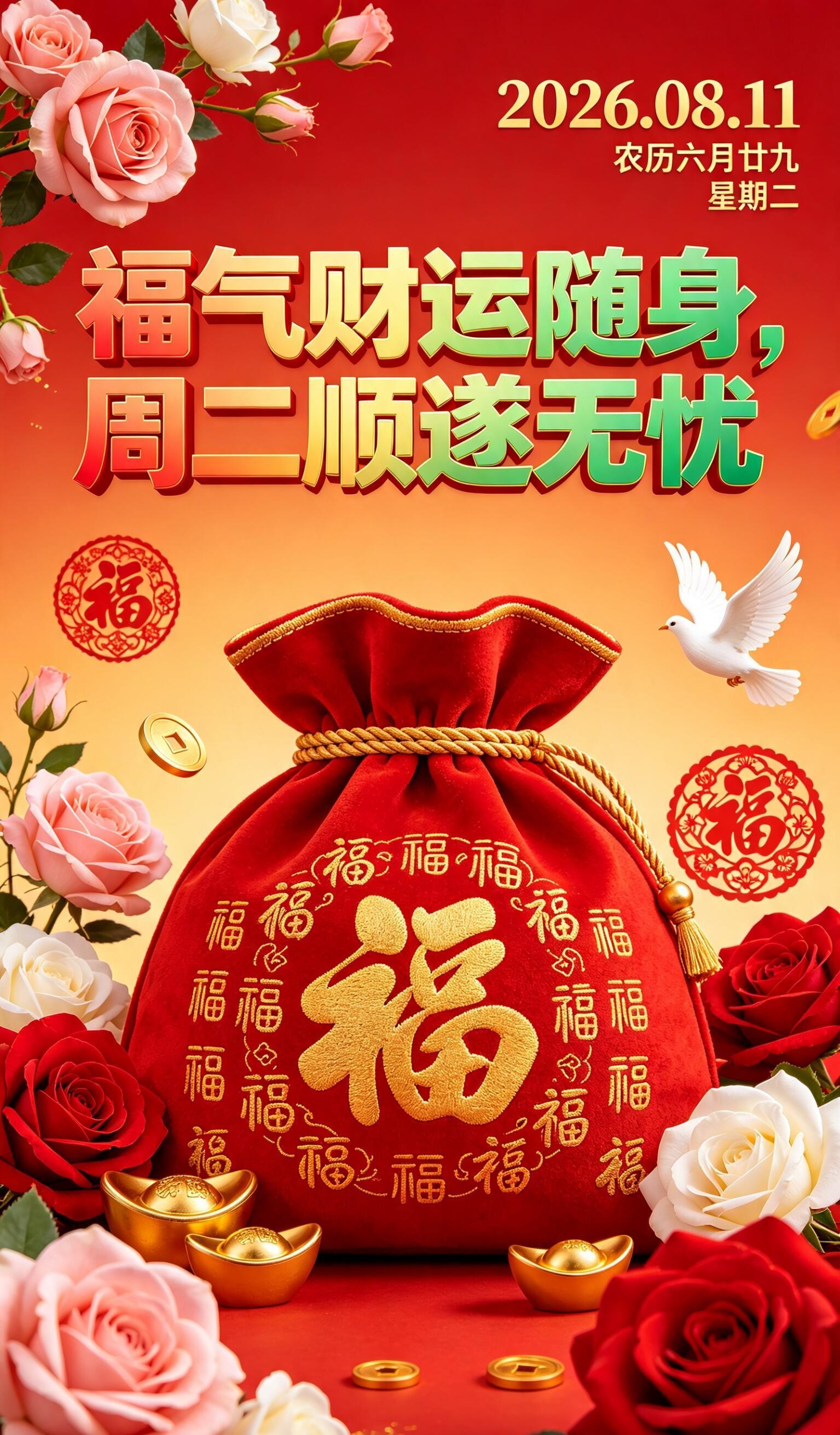 2026.8.11周二早安祝福图片海报壁纸拿图吱一声噢～