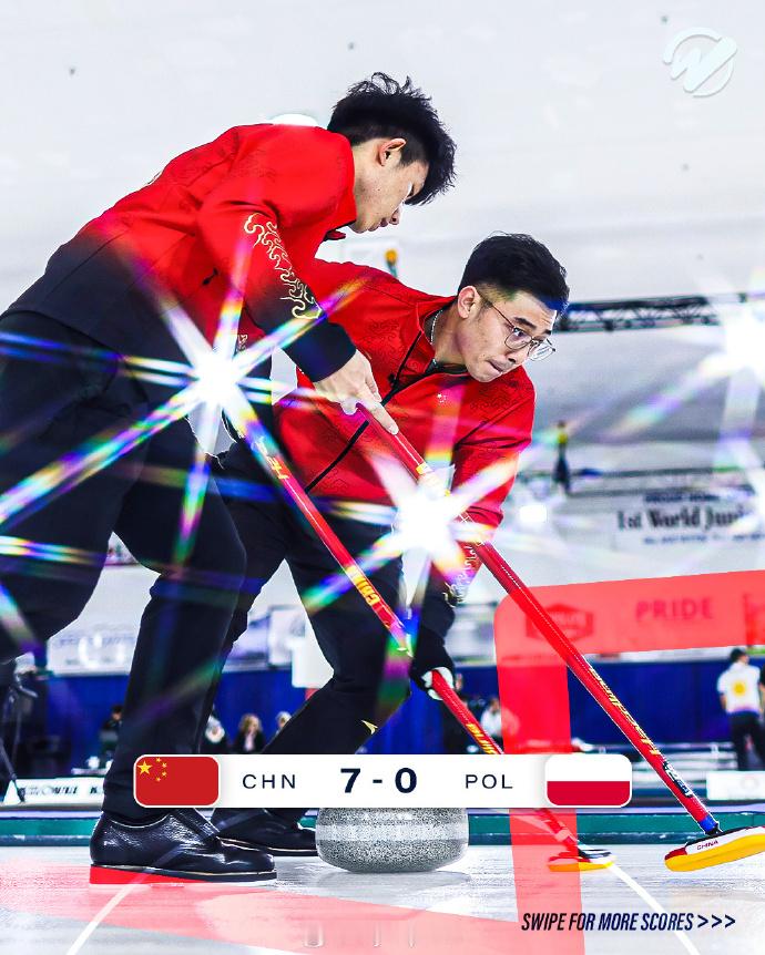 中国男子冰壶锁定循环赛第一2026年米兰冬奥会冰壶资格赛第六轮，中国男队7-0