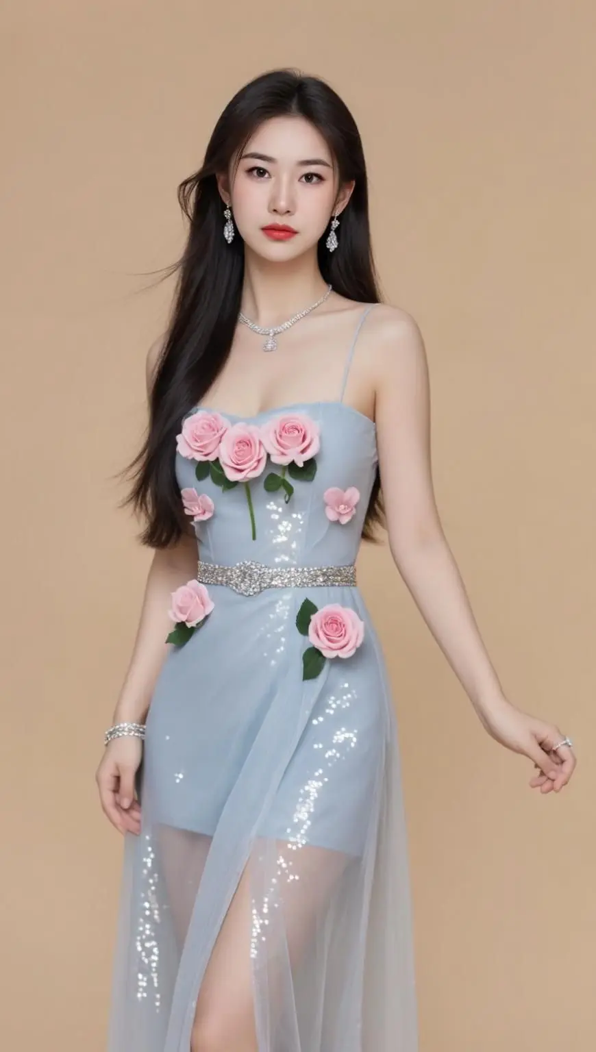 AI玫瑰抹胸写真 ai创作