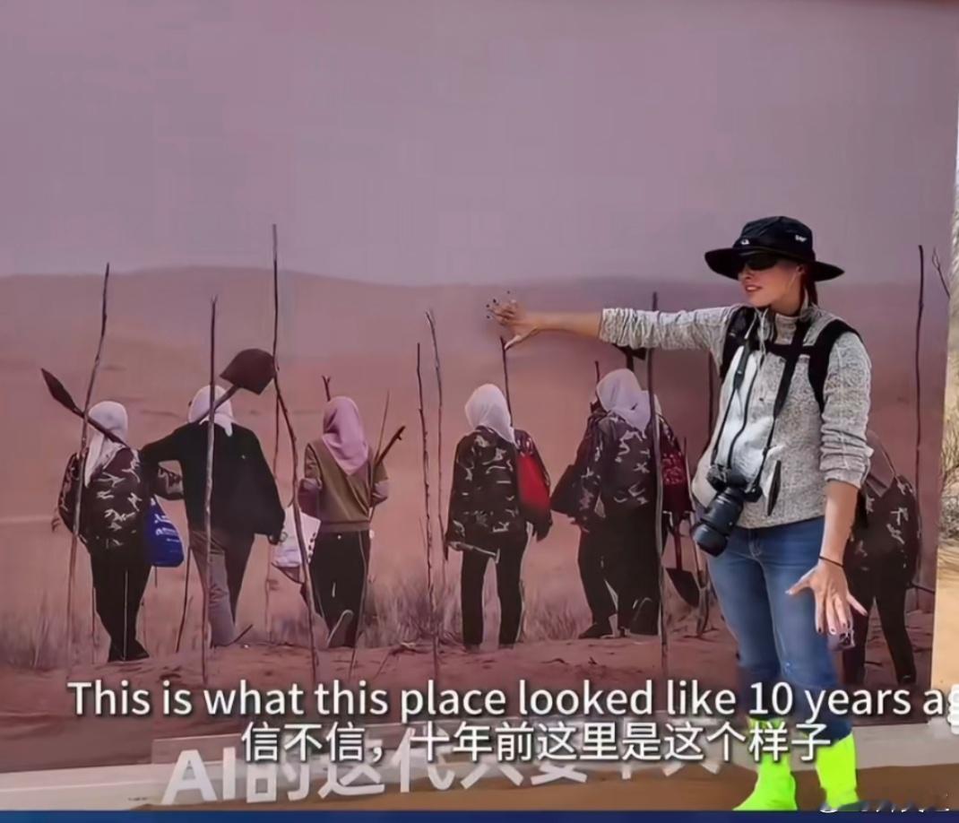 海外网友说只有中国在让世界变美好当世界忙于竞争科技与战争，中国人默默扎根阿拉善