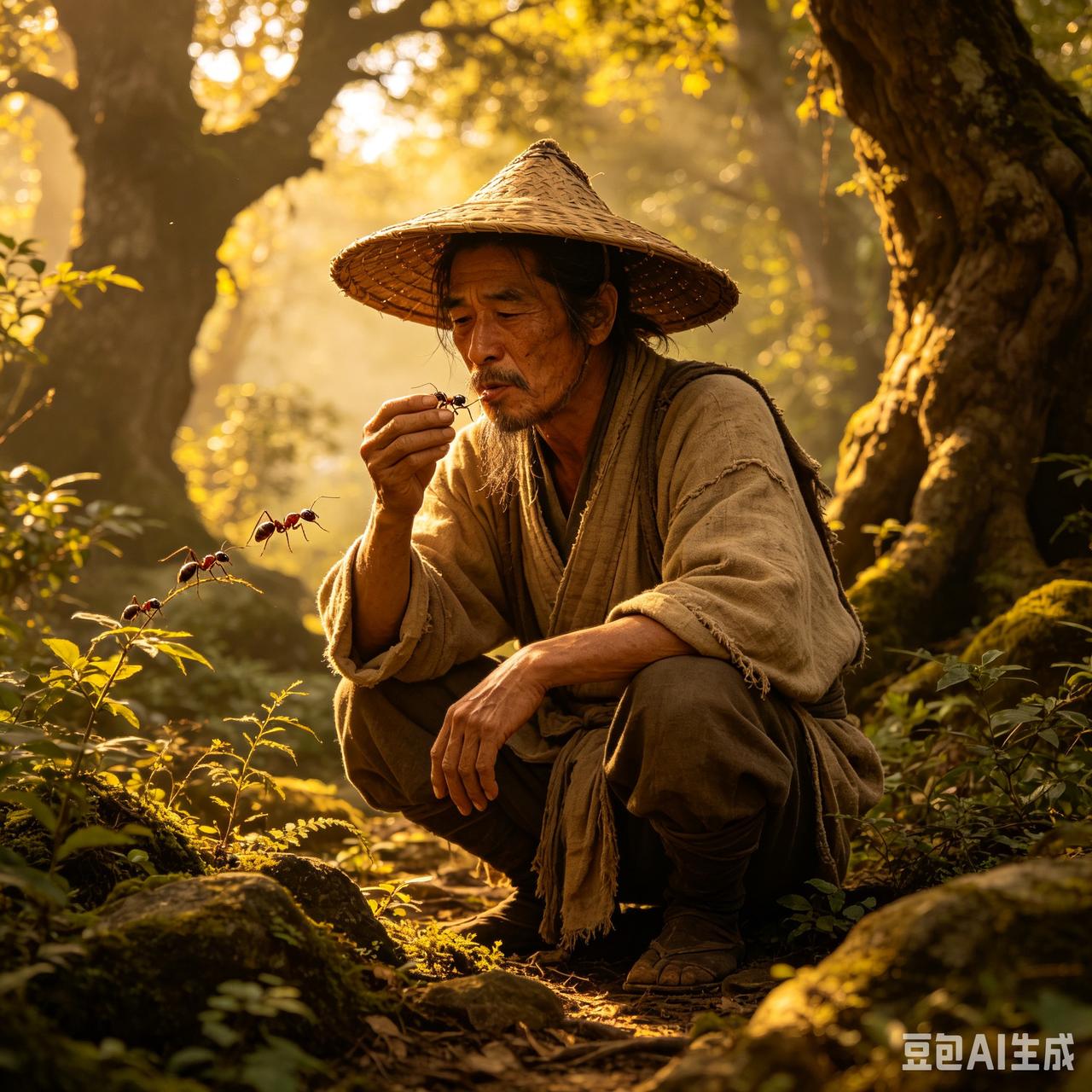 一个吃蚂蚁的人。长丰曾有个商人华某，脾气火爆。一次跟渔夫起争执，他仗着力气大，