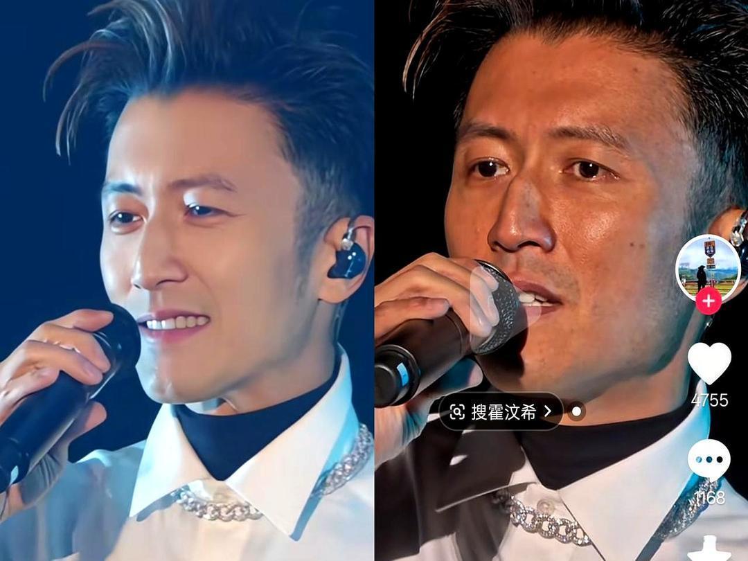 这是谢霆锋的真实无美颜视频截图。