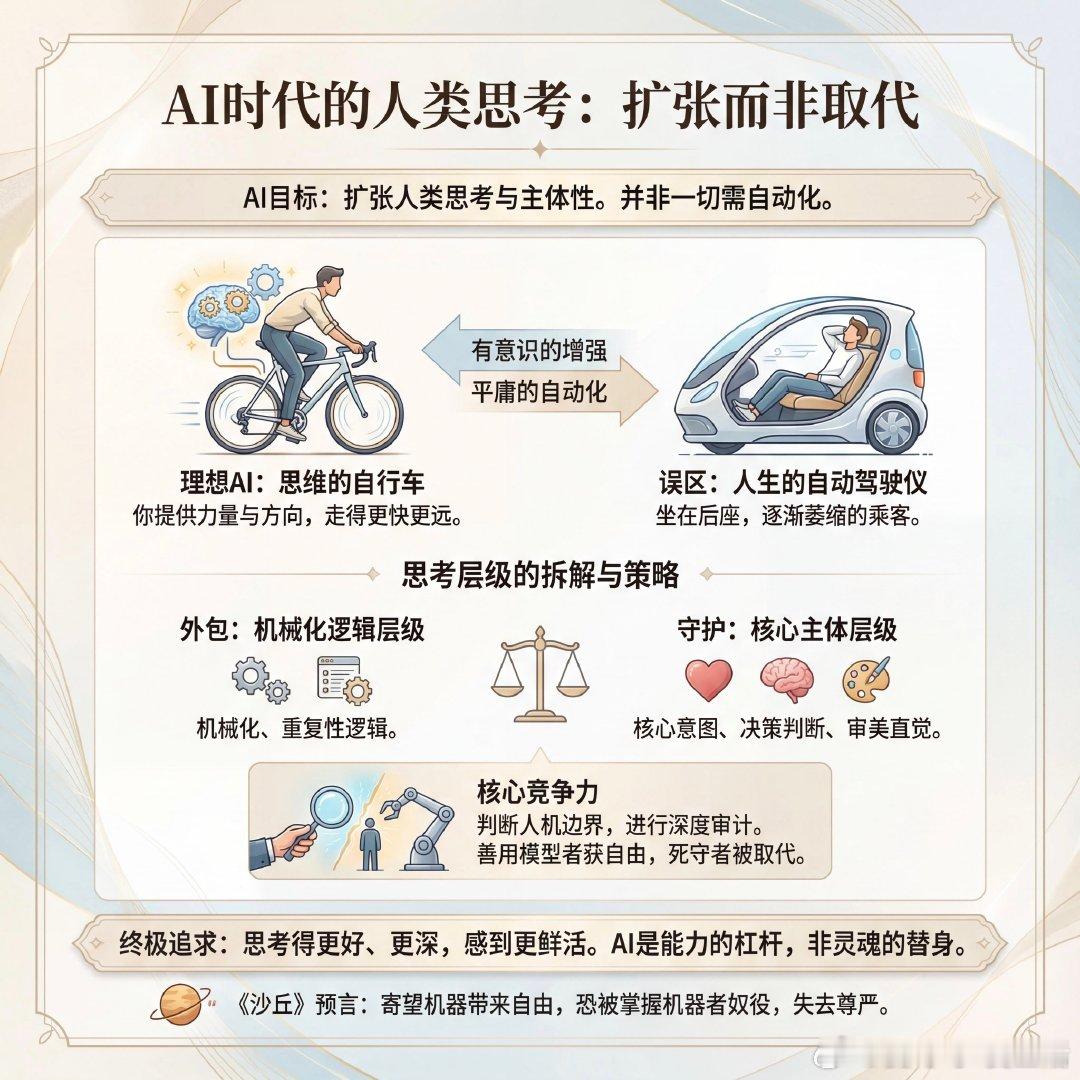 AI的目标不应是取代人类的思考与主体性，而是为了扩张它们。并非所有事物都需要被自