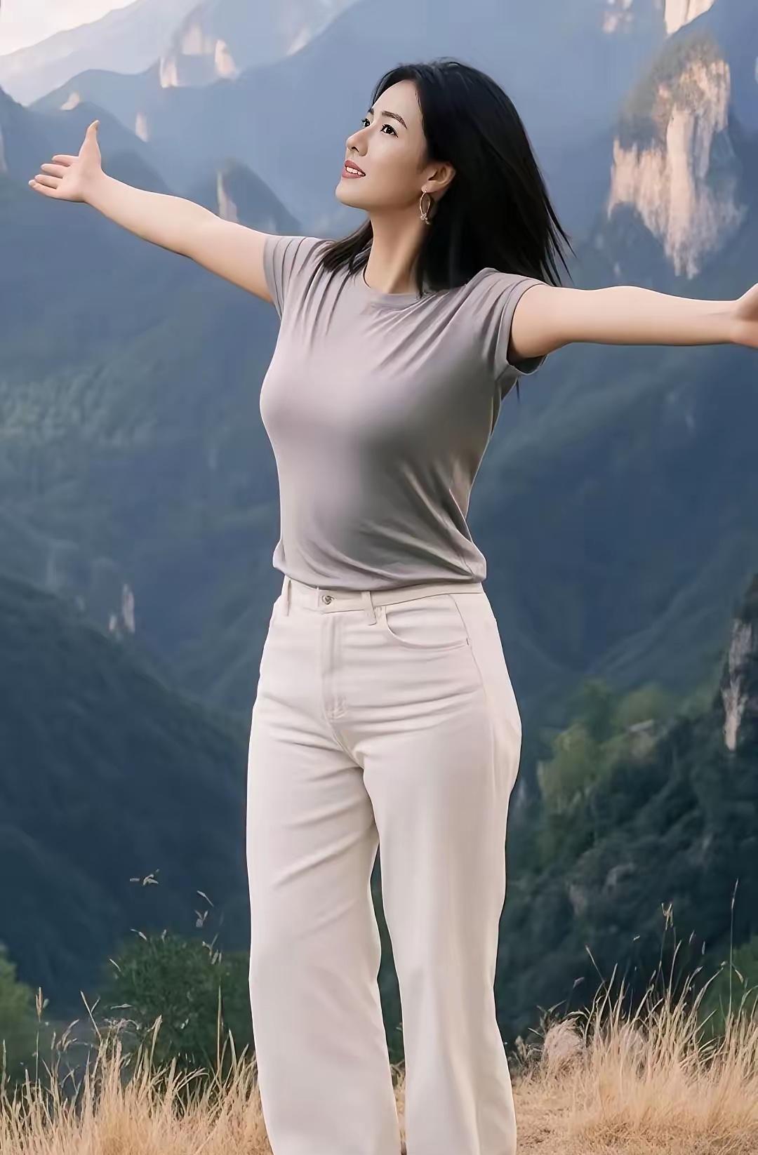 《夏日的早晨》在夏日的早晨我张开双臂像要拥抱整片山峦风从峡谷跑来轻吻我