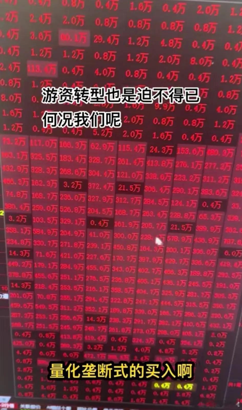 现在好多老庄都在反量化了，利用量化做差价，量化也不好做了。量化差价做的太优秀了，