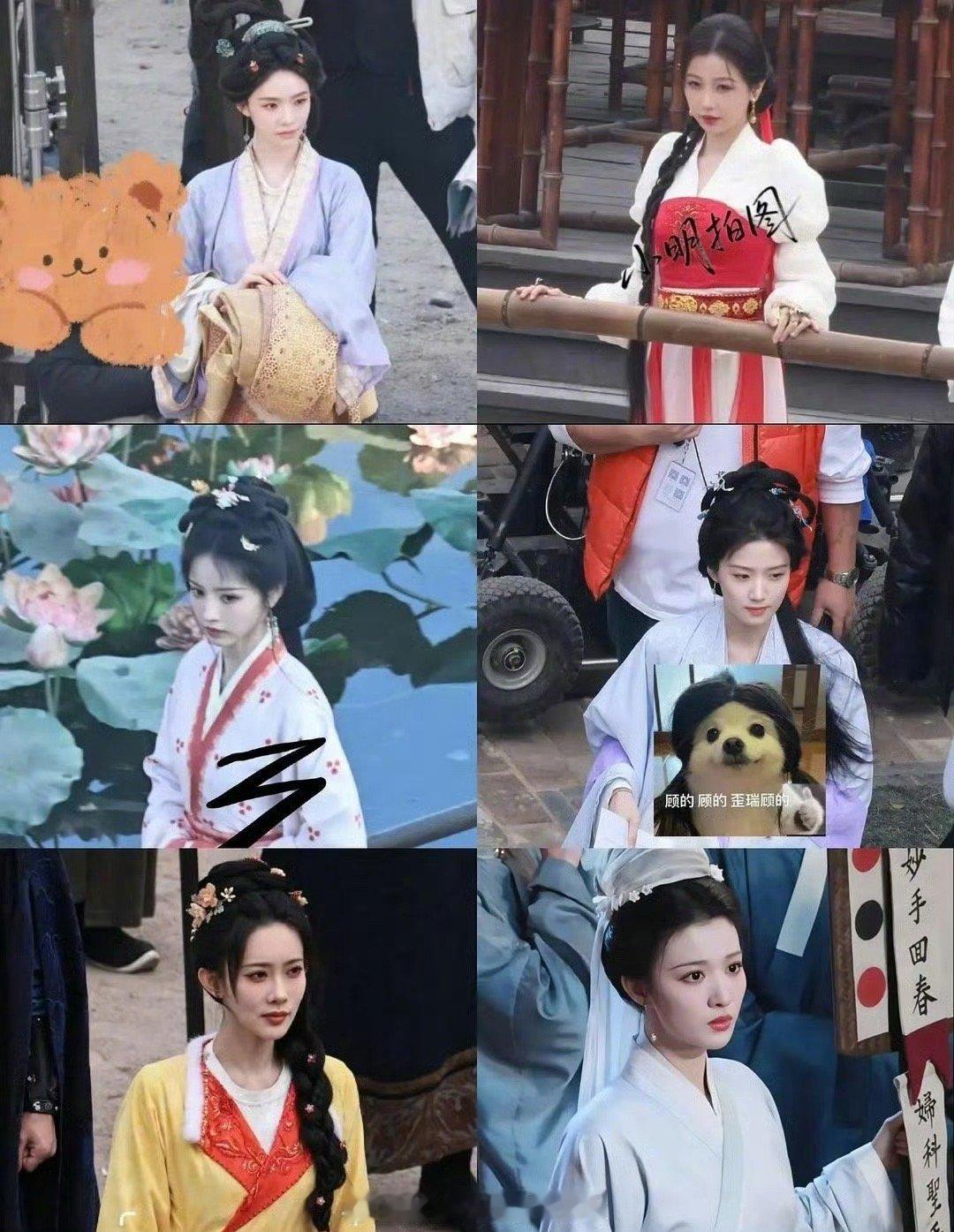 霞姐这个发型我挺喜欢有种古早西游记仙女，但是霞姐不需要两边这么复杂蓬松发包，霞姐