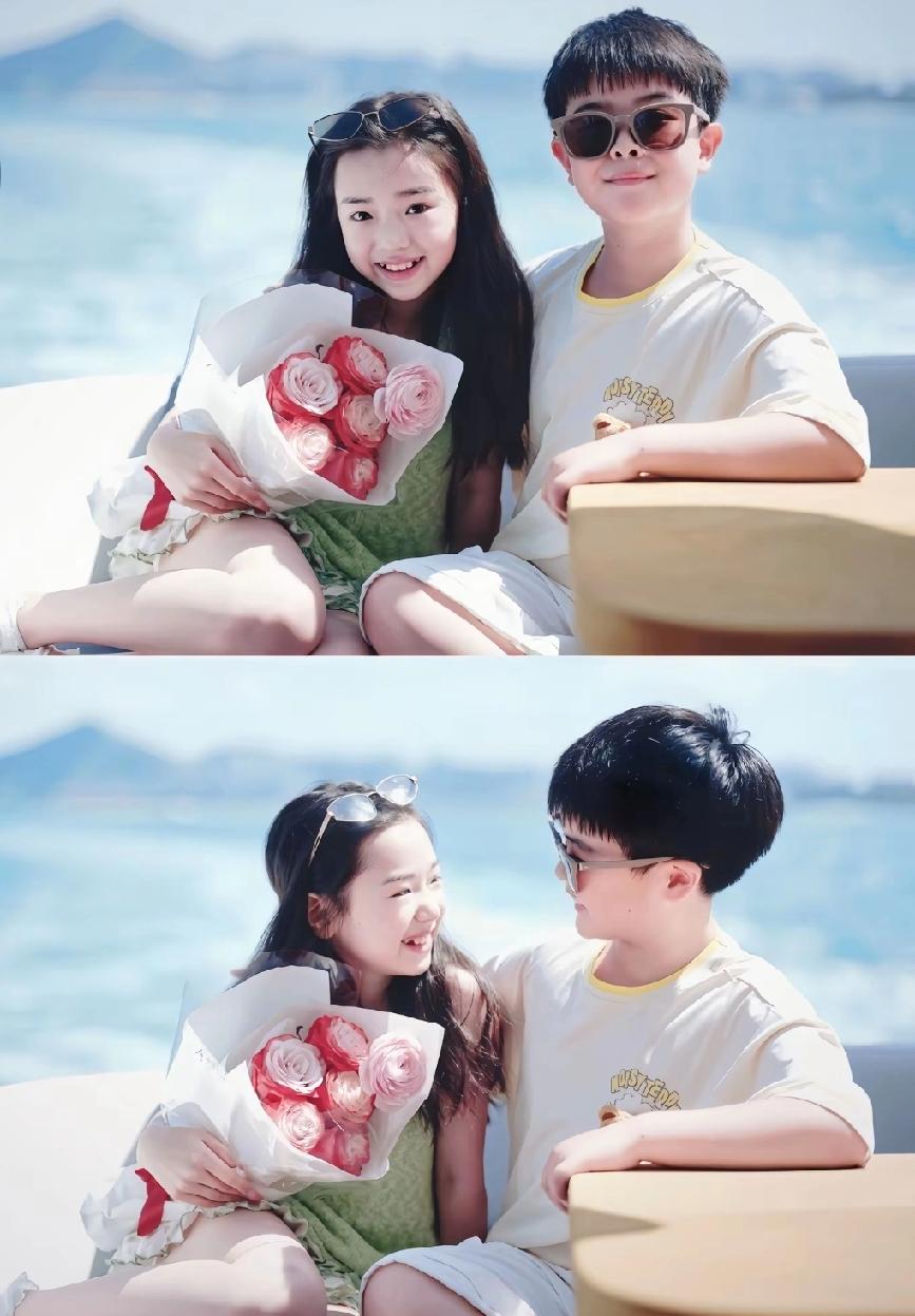 这才是青梅竹马，两小无猜啊！相信就算长大了，也没人能撼动这位置。一