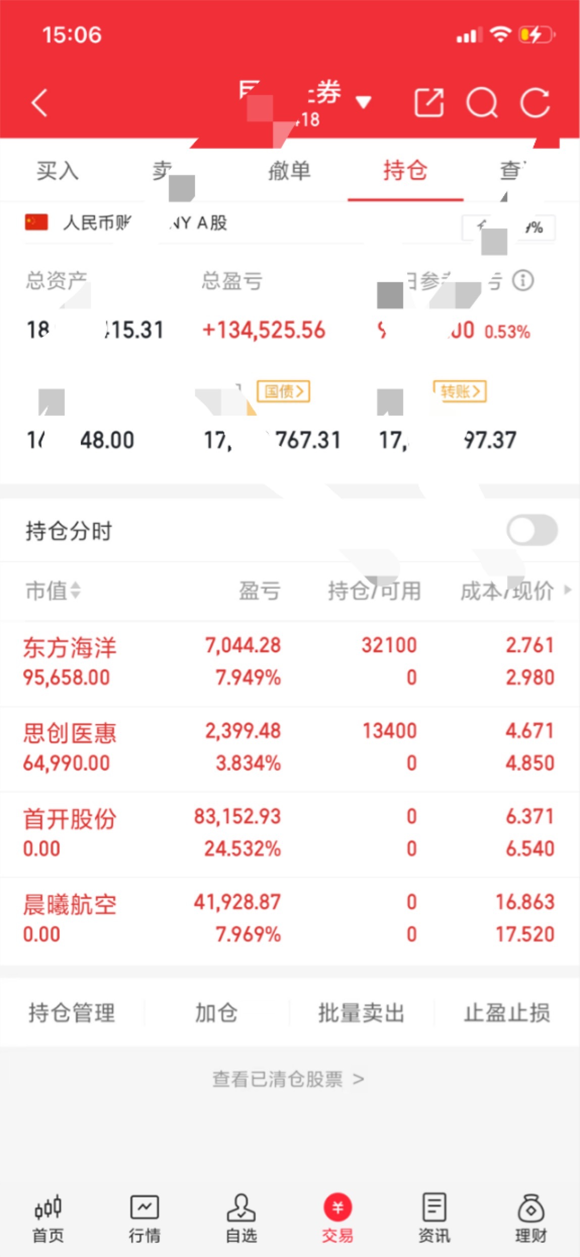 今天买入：思创医惠、东方海洋今天卖出：首开股份、晨曦航空还是期待有肉吃…喜欢短