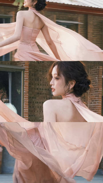 吴宣仪好美的背吴宣仪高开衩粉裙吴宣仪高开衩粉裙