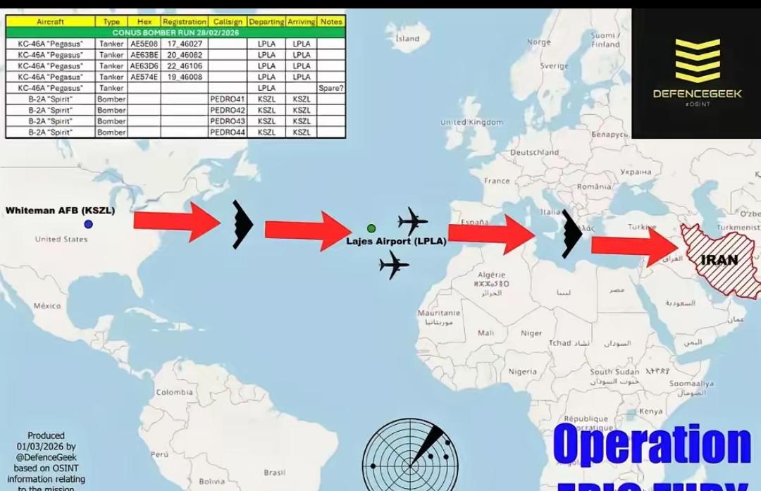 什么叫灭国级轰炸？美伊开战第八天，美军出动了六架B52轰炸机、四到六架B2轰炸机
