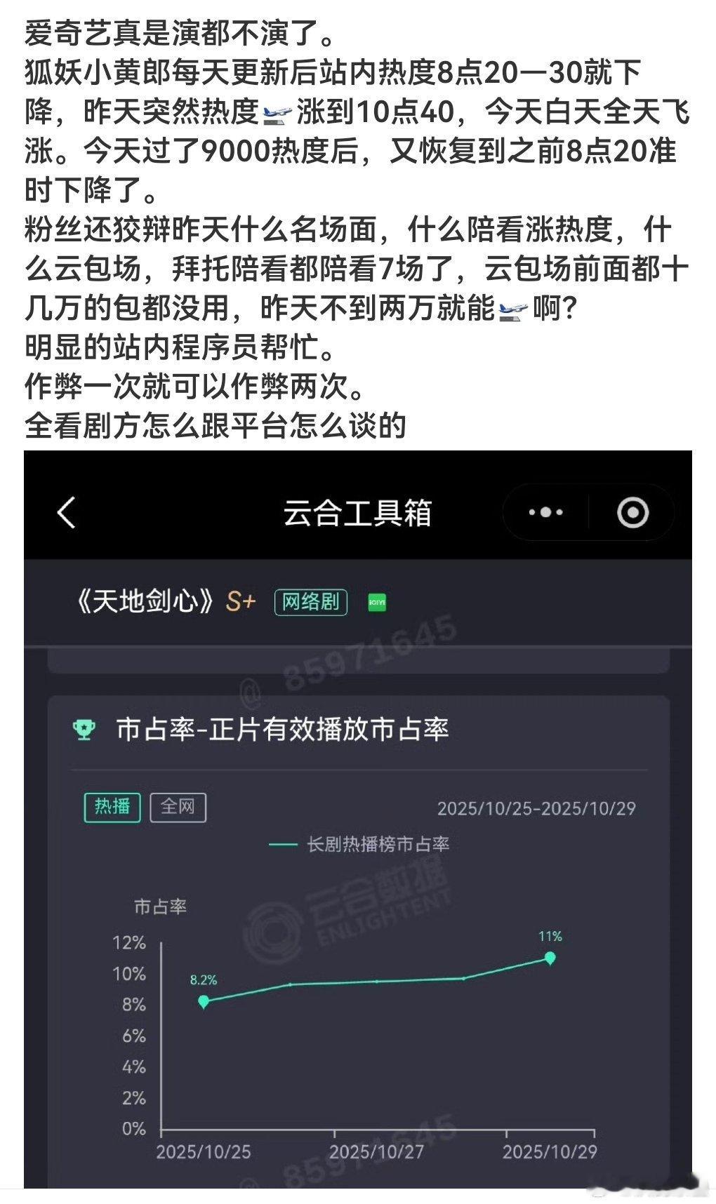 爱奇艺氵破万不都两部了而且破万线应该也才集均3000多点儿了不咋值钱氵个9000