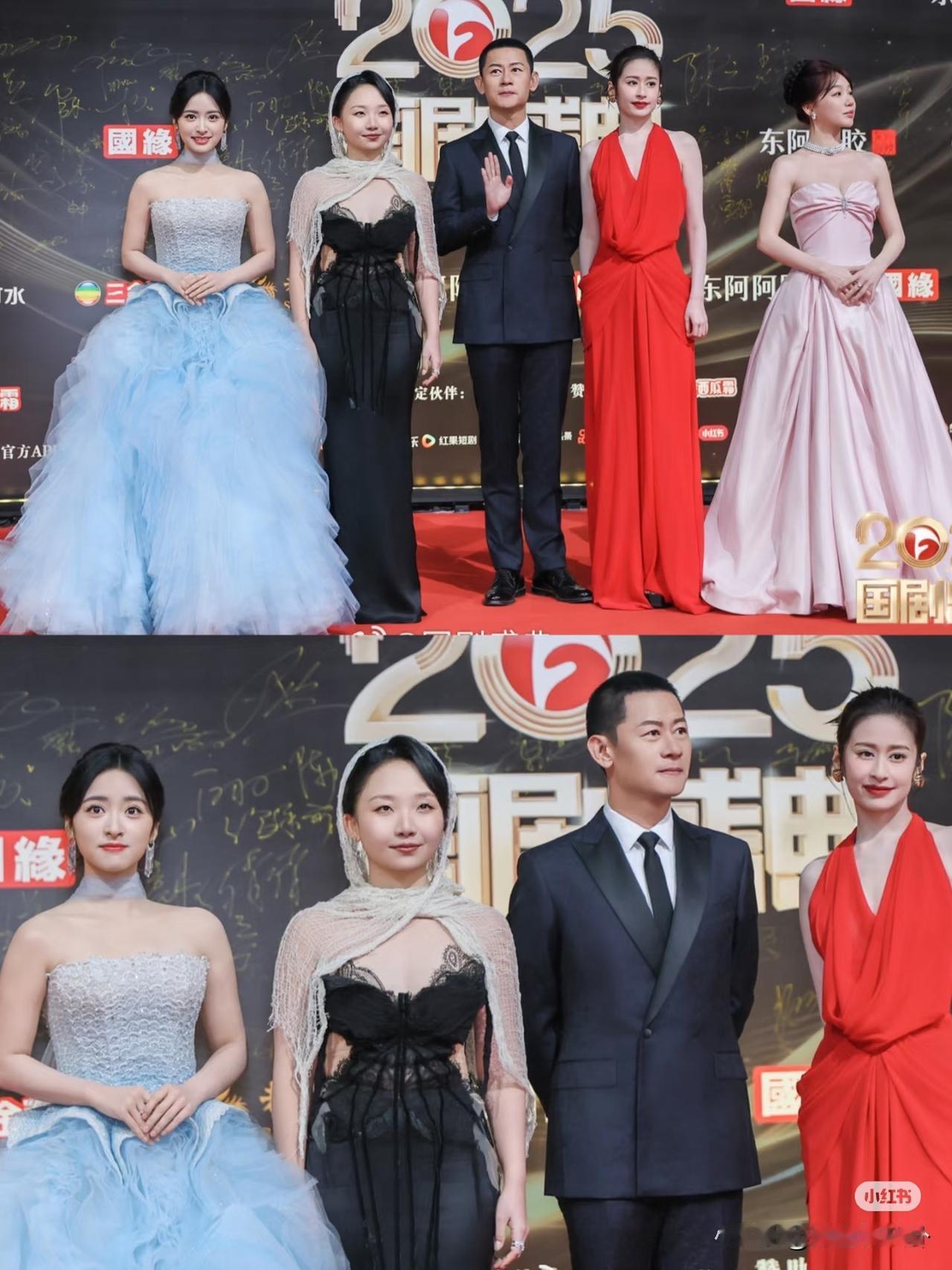 女生个子高真的很加分呀！不信你看沈月和颖儿两人一起走红毯，37岁的颖儿完胜2