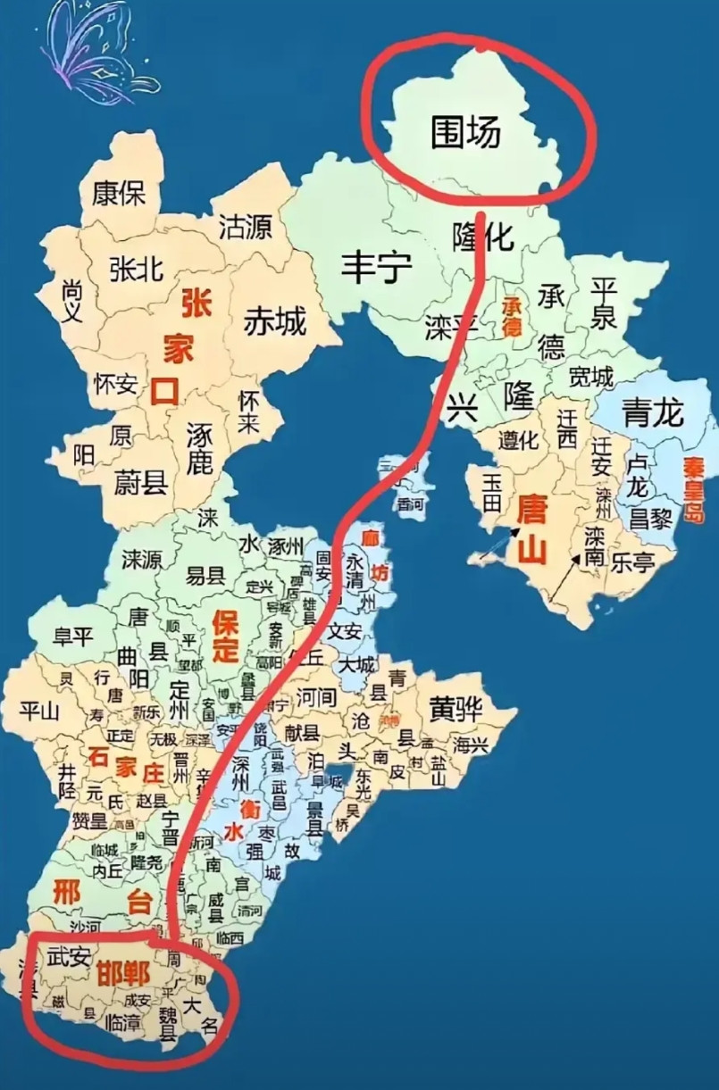 河北南北距离大概950公里，这距离确实远。就拿交通来说，从南端的邯郸魏县到北端的