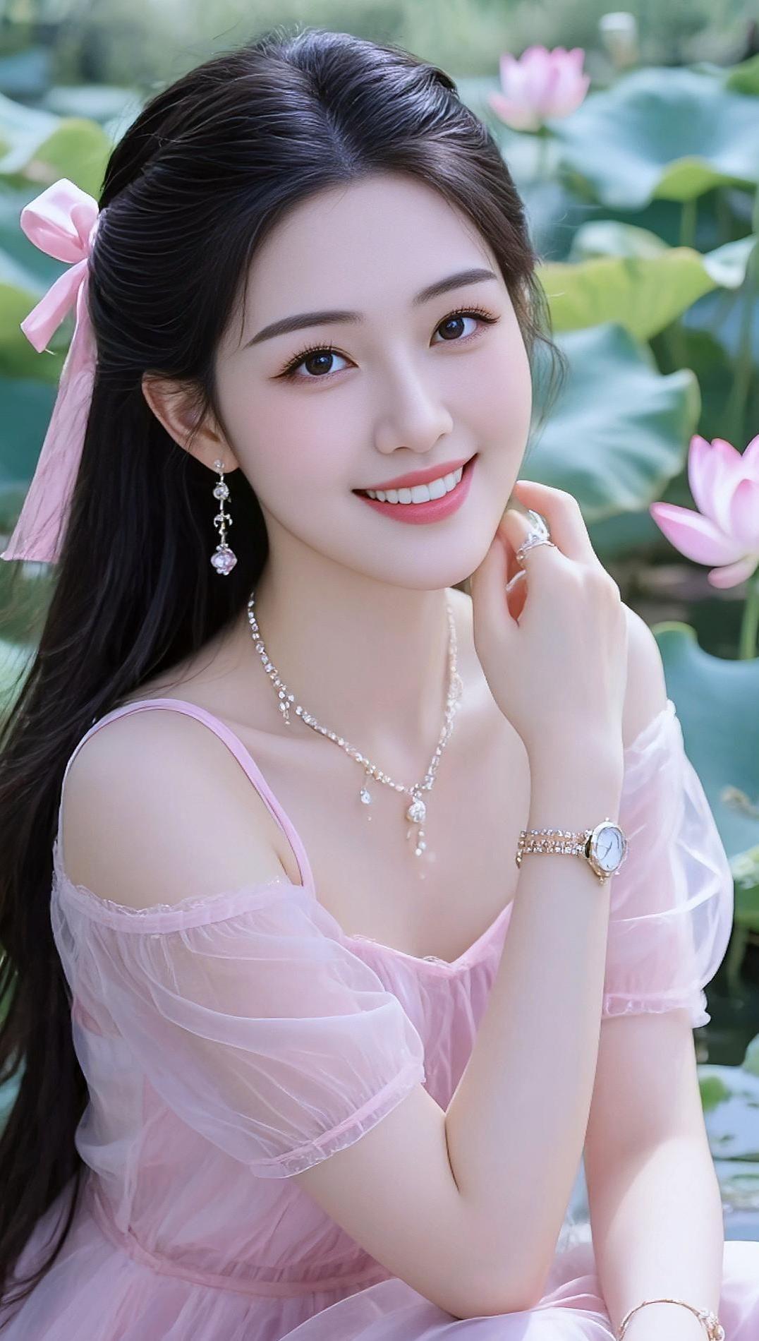 AI荷塘清新写真