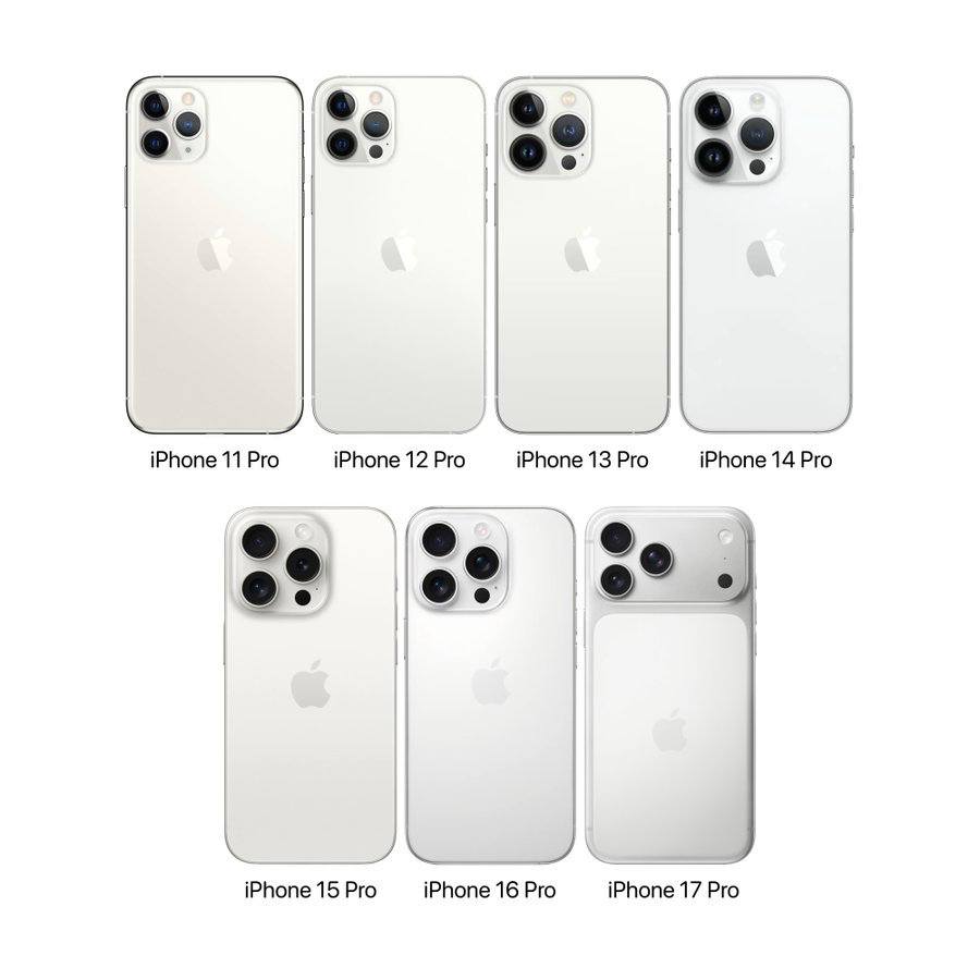 历代白色iPhonePro全家福，银白iPhone17Pro并没
