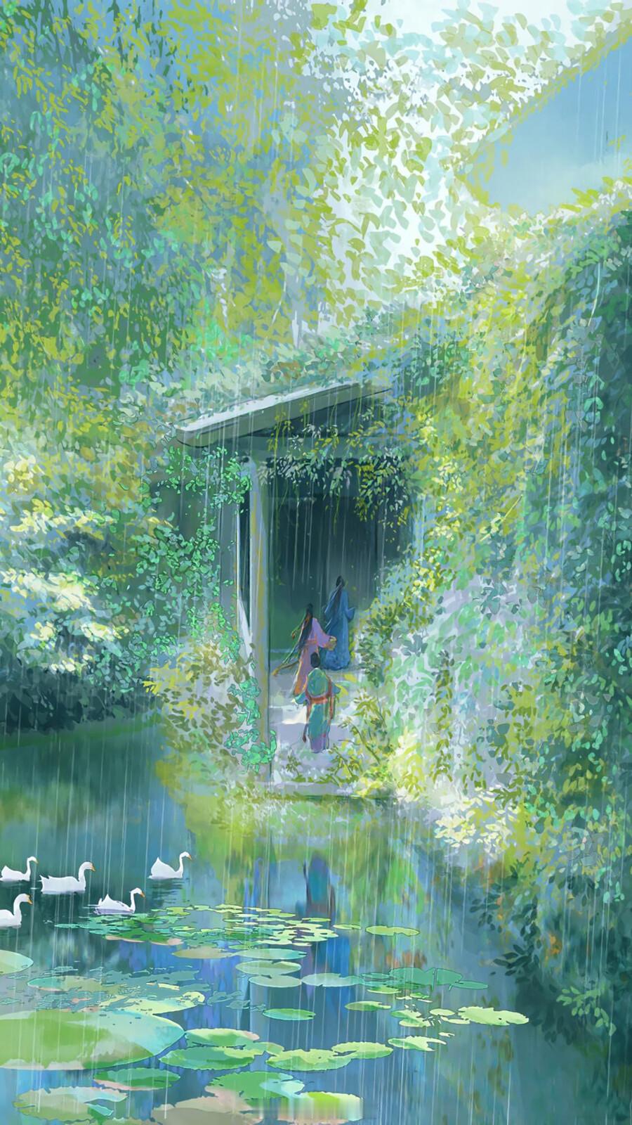 “她的确不是我的未婚妻。”“是我眼中景，心中事，意中人。”——《女将星》早安推