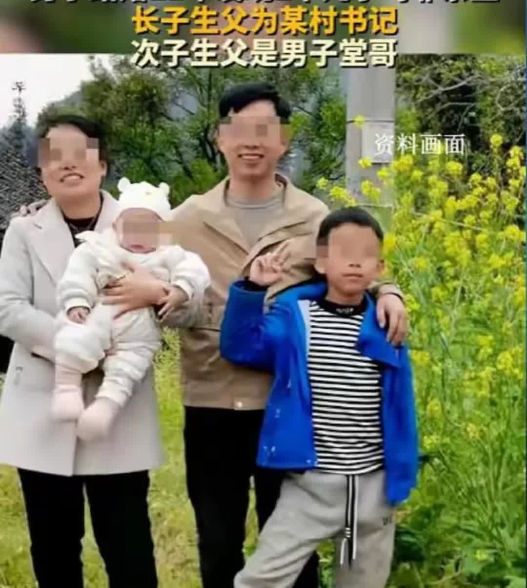 李延芳的两张面孔！第一张是刚生完二胎，和丈夫一家4口在一起，第二张是穿着蓝色镂空