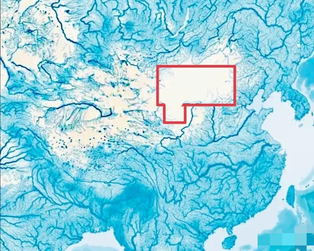 从空白区看，内外蒙古是真的缺水啊[呲牙笑]
