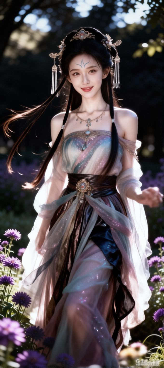 梦幻森林中的仙子，轻纱飘逸，宛如仙境。