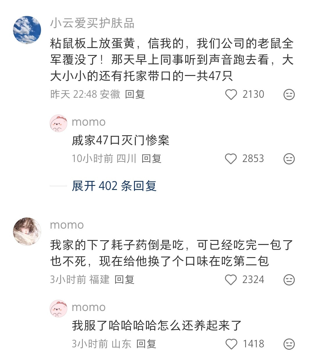 哈哈哈下耗子药，耗子也不吃