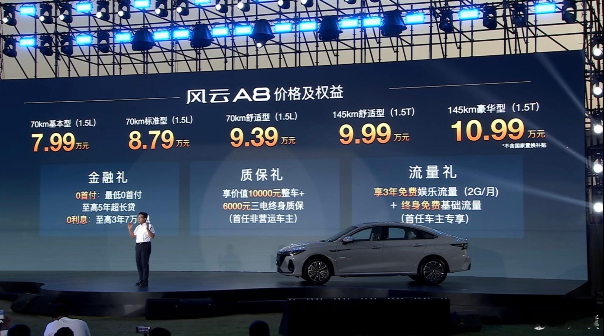 奇瑞把插混的风云A8价格拉到了8万以内！风云A8刚刚官方调整了售价并新增了70公