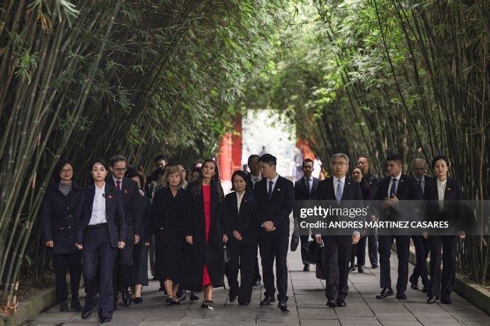 11月11日，西班牙王后在成都出席活动，身边女保镖气质好在线啊！今天上午，西班