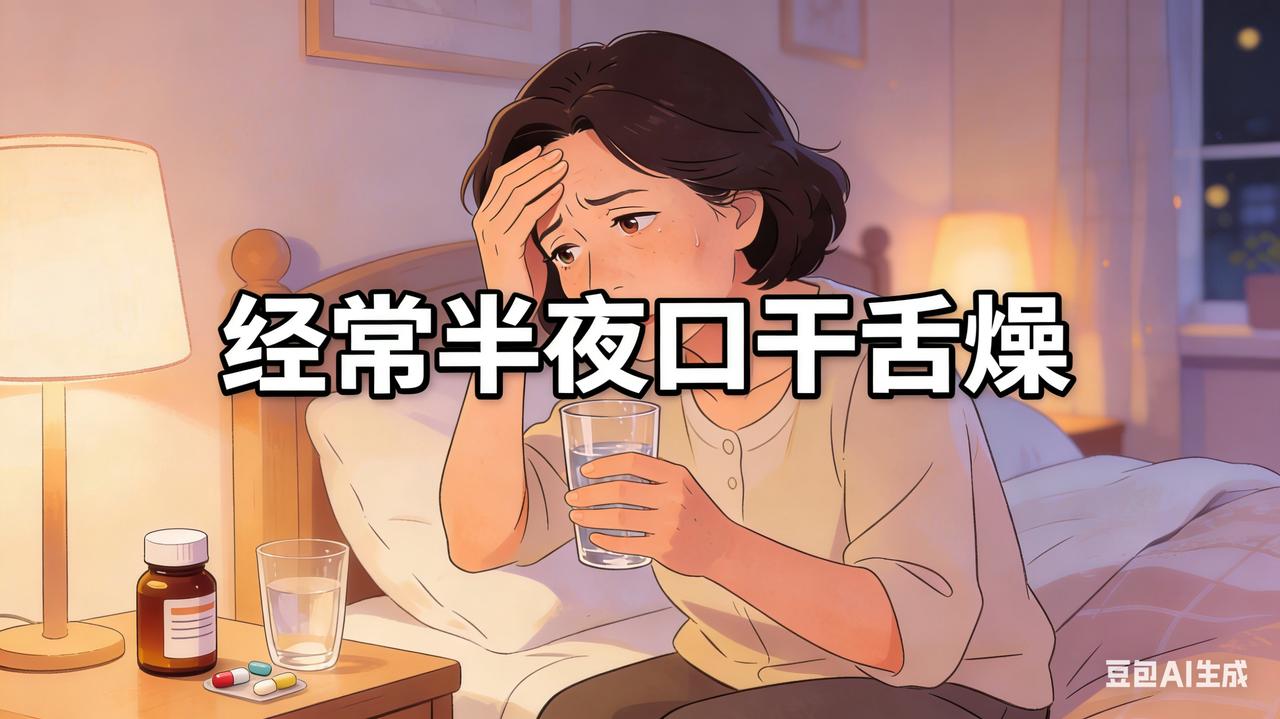 经常半夜“口干舌燥”，可能不是口渴缺水，这七种情况警惕：“1、糖尿病：糖尿