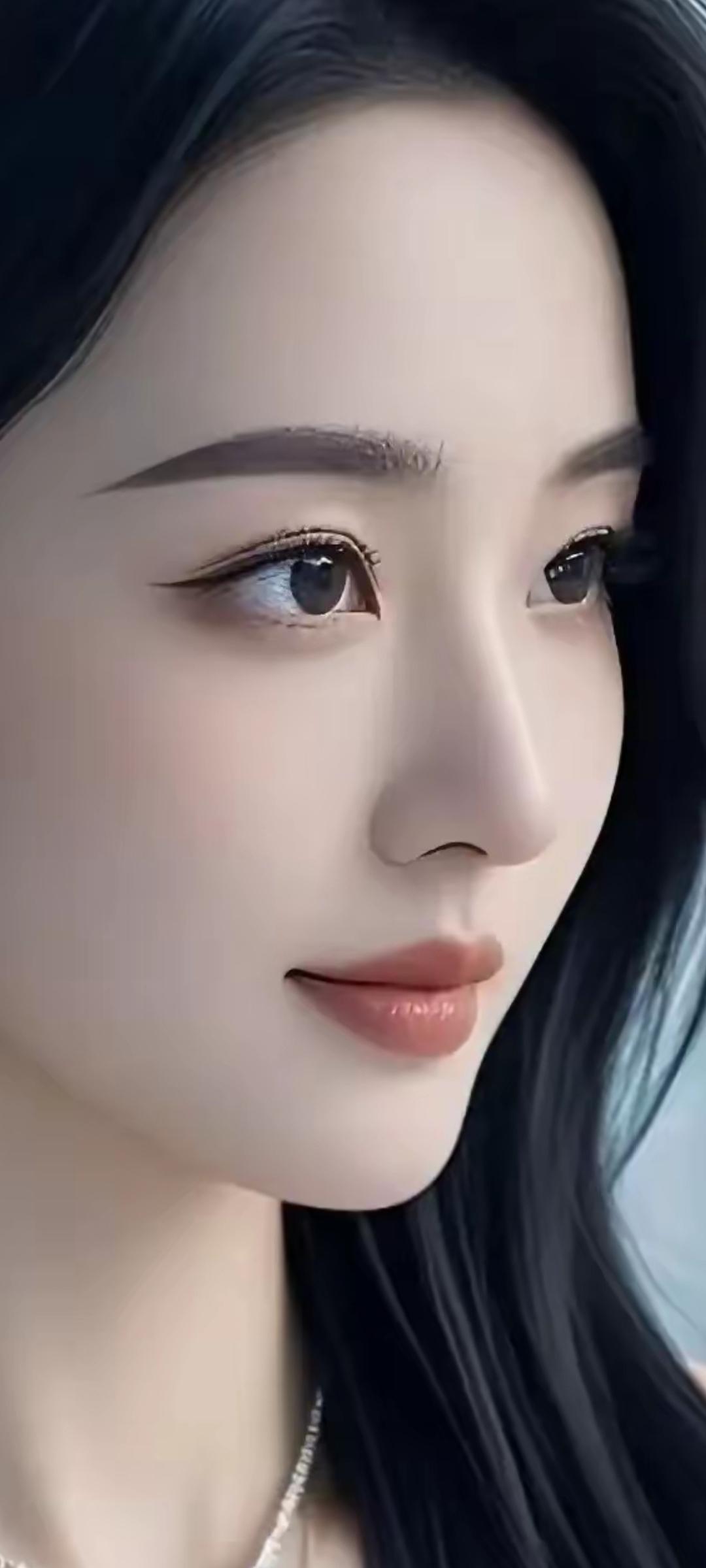 温柔眼波流转，甜美笑容绽放