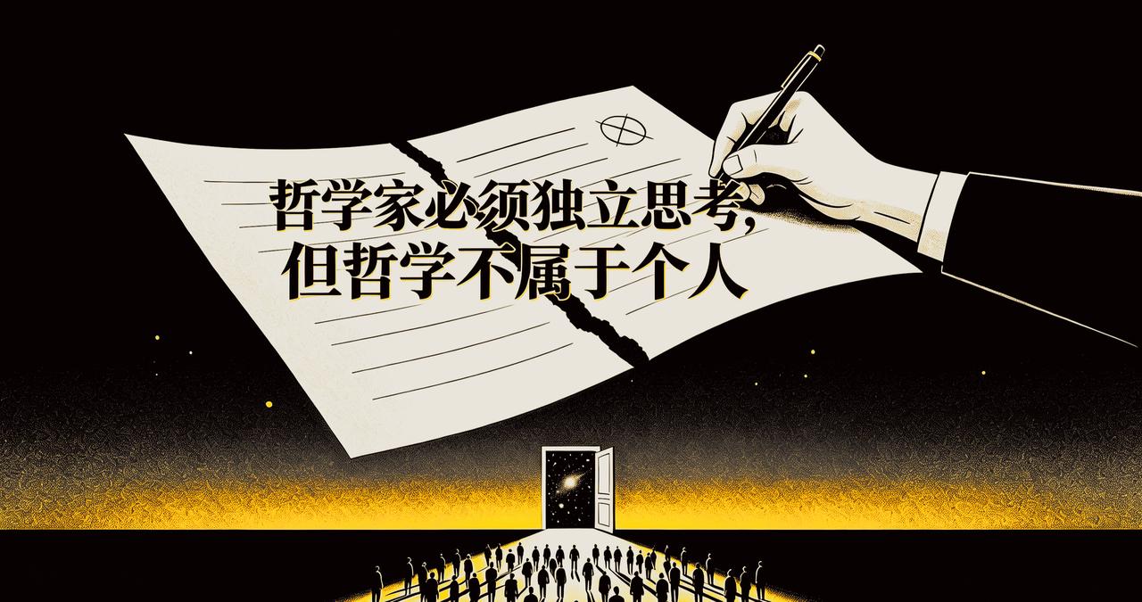 哲学家必须独立思考，但哲学不属于个人！很多人热衷于把哲学挂在嘴边，可终其一生