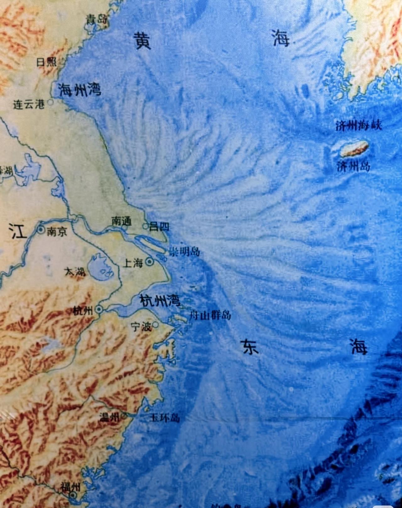 看起来东海的海床都是长江的冲击扇，是真的吗？