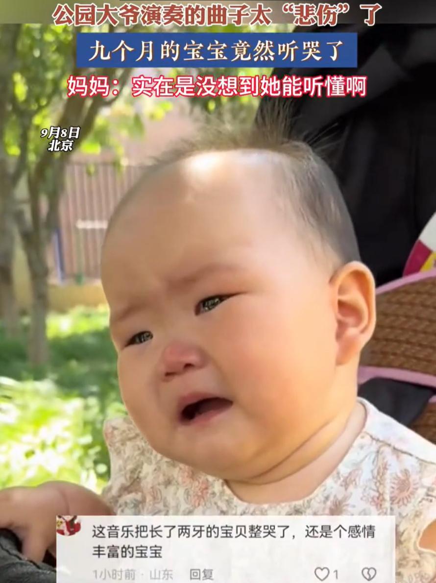 “解释不清了！”北京，女子推着婴儿车带9个月大的宝宝逛公园，看到有大爷在拉二胡演
