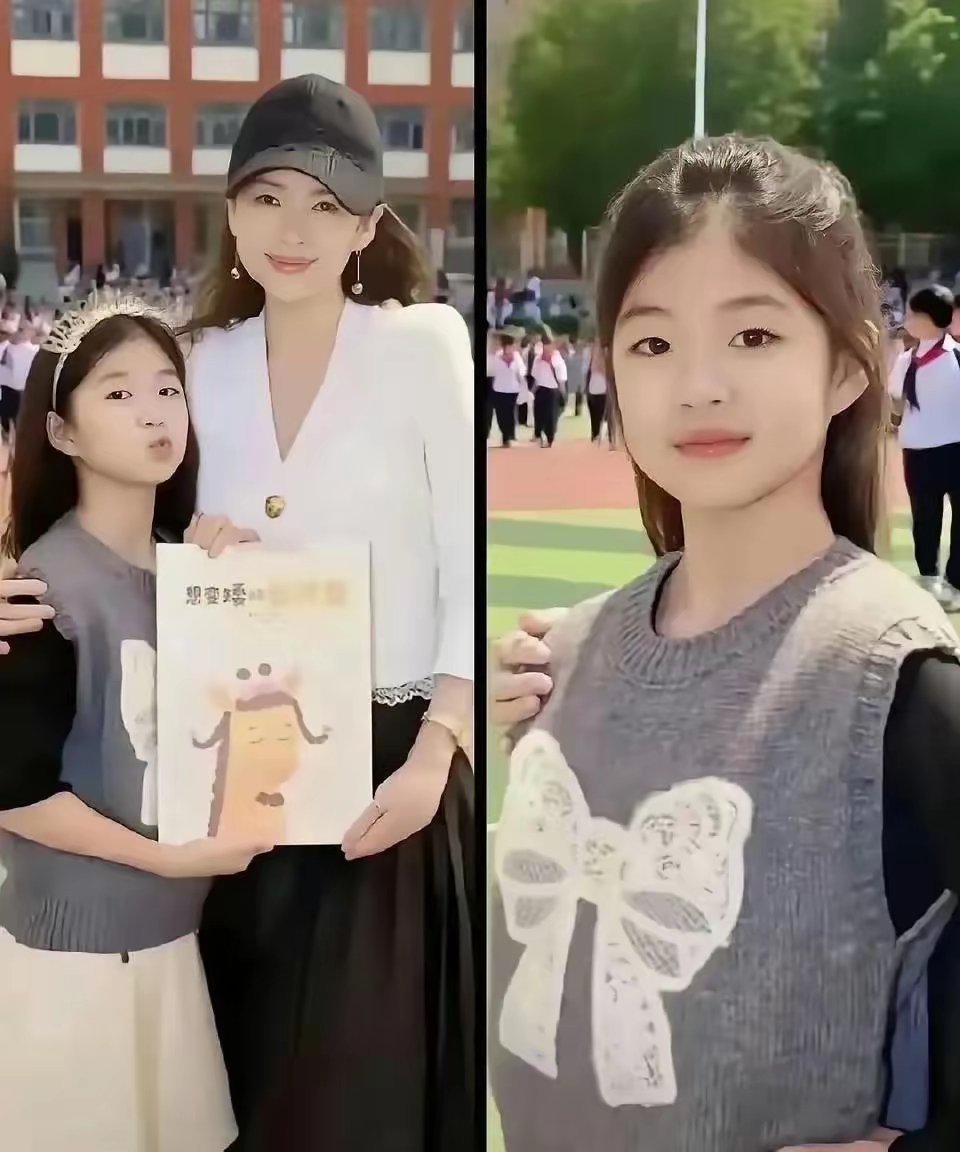 章子怡的女儿也太好看了吧10岁就长这样，长大了肯定跟妈妈一样好看