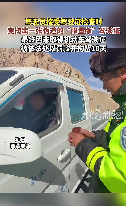 “这下后悔了吧！”近日，西藏那曲，一男子驾车时被交警拦下。交警检查证件时，他竟然