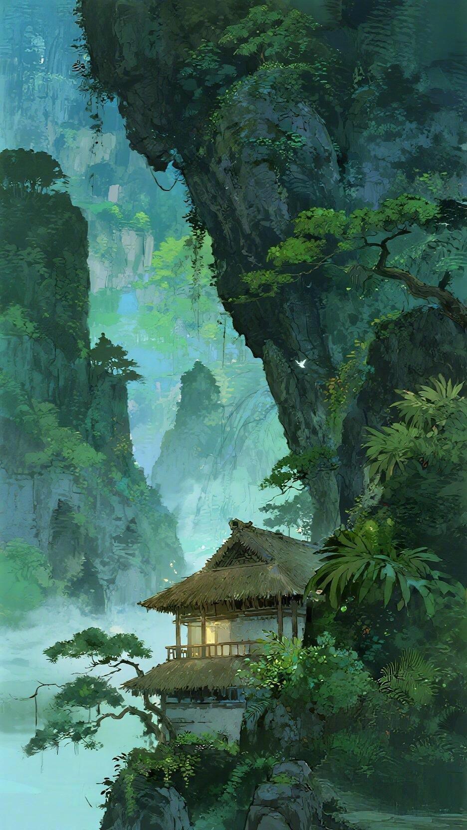 但远山长，云山乱，晓山青。