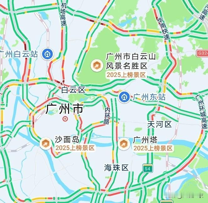 广州又开始塞车了，还没到下班时间已经塞车了。全运会期间实施限行后，市区内各条