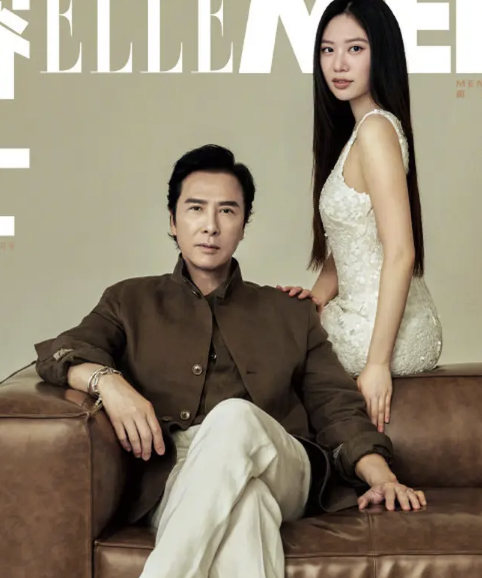 甄子丹携女拍杂志大片甄济如紧身裙装惊艳