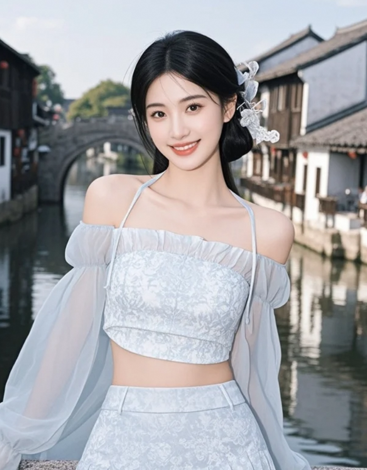 她不言语，美已诉说万语千言。